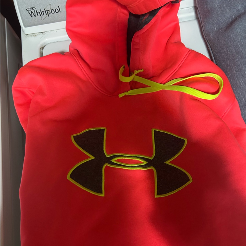 Under Armour Kids' Bright Red Hoodie with Yellow Accents